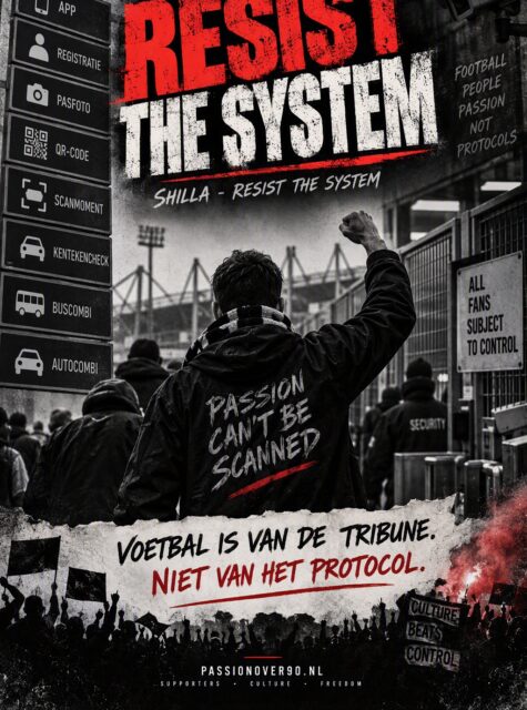 The Friday Anthem 🎵

Er was een tijd dat je gewoon de auto instapte en ging.

Nu reis je via apps, registraties, QR-codes en controles.

🎶 Shilla - Resist The System is de soundtrack voor iedereen die vindt dat voetbal draait om passie, niet om protocollen.

Want een supporter is meer dan een pasfoto. Meer dan een kenteken. Meer dan een vinkje in een systeem.

⚫️⚪️ Voetbal is van de tribune. Niet van het protocol.

👇 Wat is volgens jou de meest onnodige regel voor uitsupporters?

#TheFridayAnthem #ResistTheSystem #Shilla #music #AgainstModernFootball

@shillamuzik