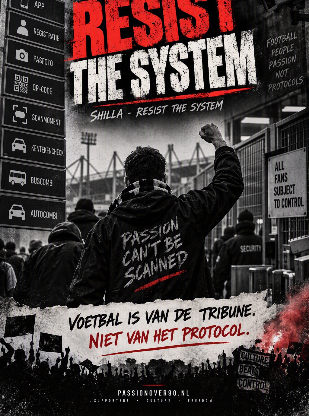 The Friday Anthem 🎵

Er was een tijd dat je gewoon de auto instapte en ging.

Nu reis je via apps, registraties, QR-codes en controles.

🎶 Shilla - Resist The System is de soundtrack voor iedereen die vindt dat voetbal draait om passie, niet om protocollen.

Want een supporter is meer dan een pasfoto. Meer dan een kenteken. Meer dan een vinkje in een systeem.

⚫️⚪️ Voetbal is van de tribune. Niet van het protocol.

👇 Wat is volgens jou de meest onnodige regel voor uitsupporters?

#TheFridayAnthem #ResistTheSystem #Shilla #music #AgainstModernFootball

@shillamuzik